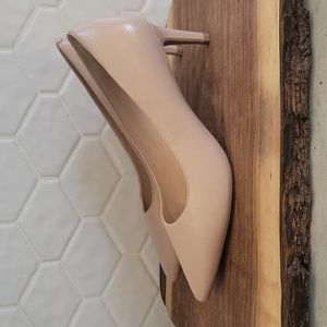 Nine West heels, only worn once, leather, nude/pink, 7M, some marks from storage